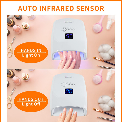 Lámpara De Uñas Led Uv De 48 W, Lámpara De Uñas De Gel, Reca