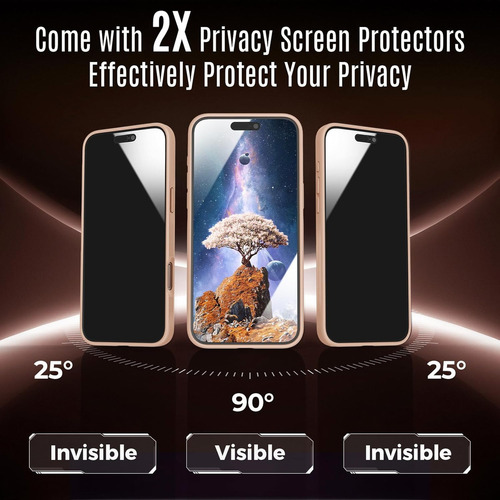 ·/·/funda Diseñada Para iPhone 16 Pro Max, Compatible Con Magsafe, Protectores De Pantalla De Privacidad X2, [protección