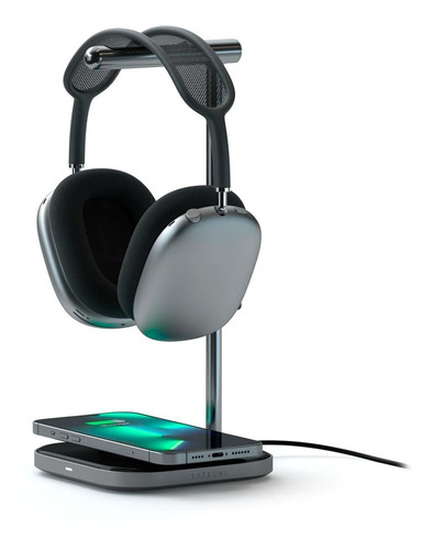 Imagen 1 de 10 de Soporte Para Auriculares Con Cargador Inalámbrico Satechi