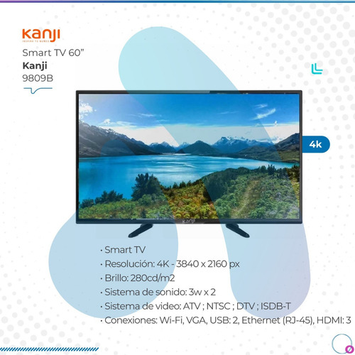 Smart TV Kanji 9809B DLED 4K 60" 220V