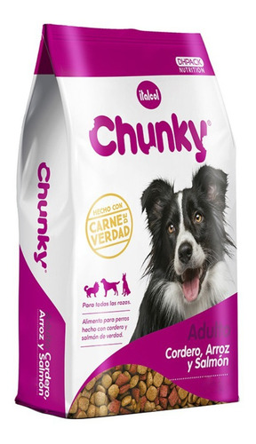 Imagen 2 de 2 de Alimento Chunky Cordero, Arroz y Salmón para perro adulto todos los tamaños sabor cordero, arroz y salmón en bolsa de 12kg