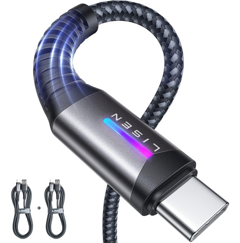 Lisen 3.2a Cable Usb C Cargador Rápido [2 Usb A A Usb C Cabl