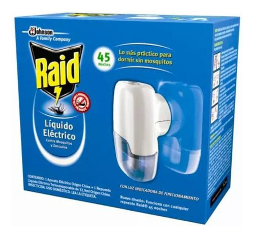 Raid Aparato Electrico Liquido Repelente Sin Olor 45 Noches 