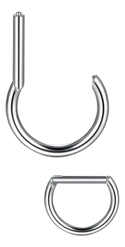 comprar Piercing Titanio Clicker Forma D 8mm Septum Oreja Por 1 Unid