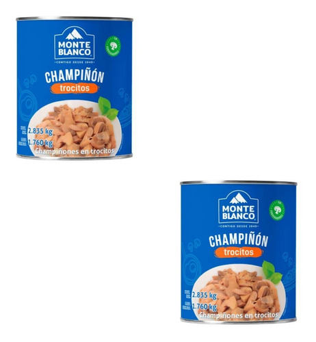 Champiñón En Trozos Monte Blanco 2.835 Kg - 2 Latas