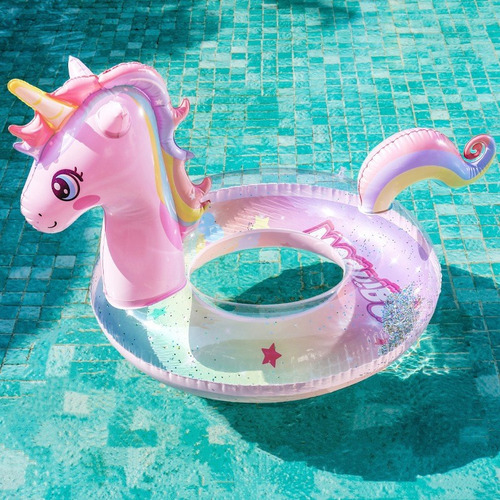 Anillo De Natación Rosa Con Forma De Caballo Arcoíris (adecu
