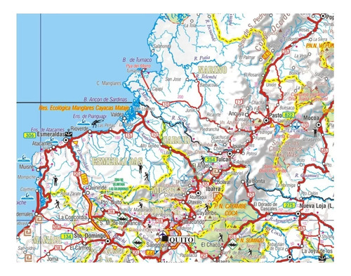 Mapa De Colombia - Ecuador Rutas Y Caminos Isla San Andres