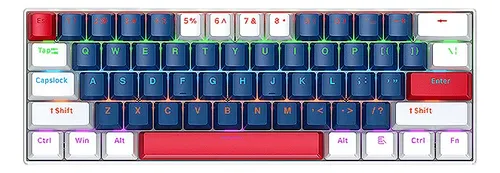 Teclado Mecânico 60% 61teclas Rgb Retroiluminad Para Jogos