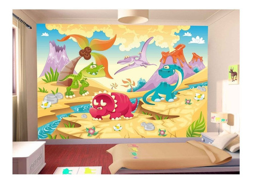 Adesivo De Parede Infantil Dinossauros Kids 3d 10m² Azs60