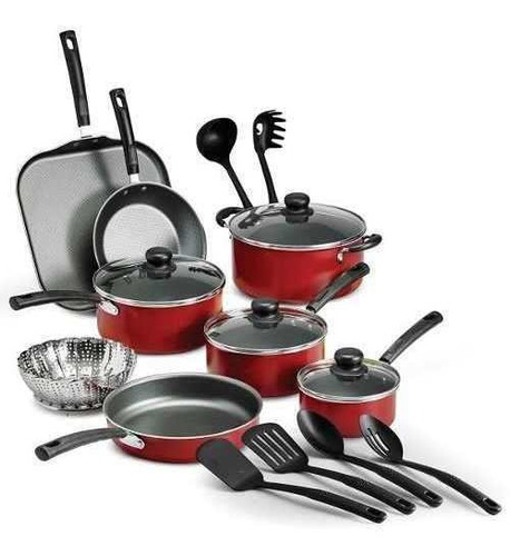 Bateria De Cocina Primaware Sartenes 18 Pzas Roja Tramontina