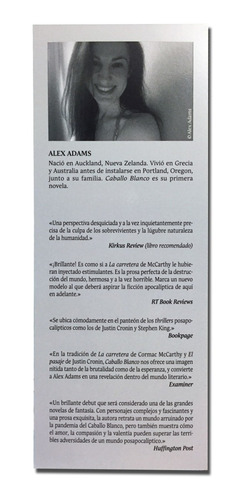Libro Caballo Blanco- Alex Adams