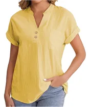 Comprar Camisas De Lino Para Mujer, Blusas Casuales Elegantes, Con C