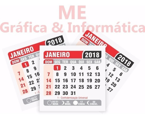 300 Unidades Mini Calendário 2019 Blocado 5x5cm 