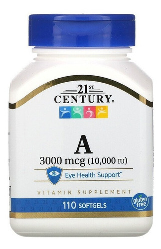 Imagem 1 de 4 de Vitamina A Importada, 3000 Mcg (10000 Ui) - 110 Softgels