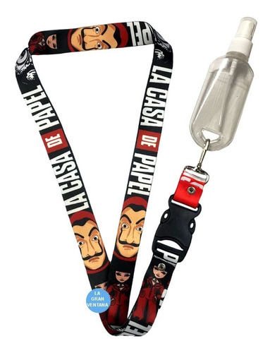 Llavero Lanyard Atomizador Casa De Papel Cuello Bolsillo