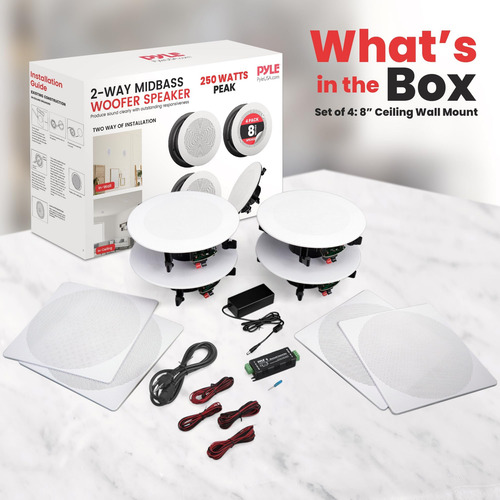 Soporte Empotrado Pyle De 8 Y 4 Bluetooth- Sistema De Altav