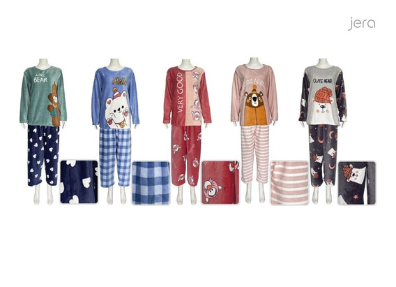 Pijamas Polar Dama Pantalón Y Camisón 10 Pz Invierno | Meses sin intereses