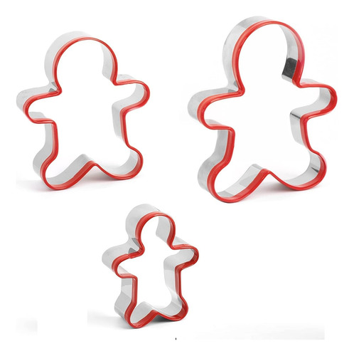 Cortadores De Galletas Gingerbread Man 3pcs, De Acero Ino...