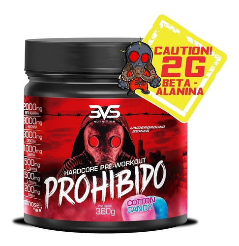 Imagem 1 de 7 de Prohibido - Pré Treino (360g) - 3vs Nutrition