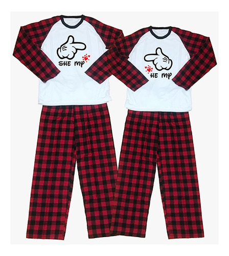 Kit 2 Pijamas De Pareja Amor Mickey Mouse 14 Febrero Modelos