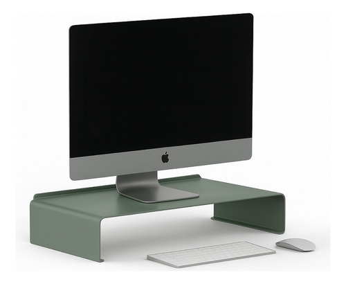 Soporte Eleva Monitor Cpu Escritorio Oficina Teclado Colores Verde Musgo