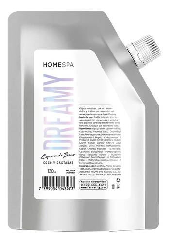 Espuma De Baño Home Spa Dreamy Repuesto X 130 Ml