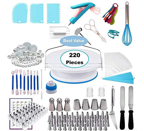 Kani Kit De Suministros Para Decoración De Tartas, 220 Pieza