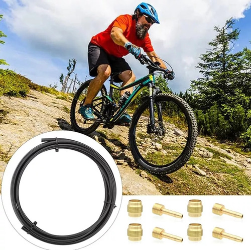 Kit De Manguera De Freno Para Bicicleta Dfgd Con Inserto De Conexión De Latón, Manguera De Freno Hidráulico De 2.5m Compatible Con Shimano Bh59, Avid, Sram, Magura (negro Magura).