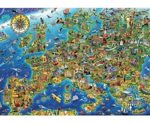 Puzzle Rompecabeza 500 Piezas Mapa De Europa Educa 17962