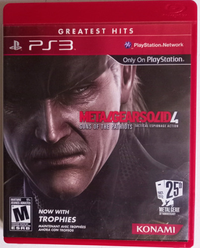 Jogo Metalgearsolid 4 Greatest Hits Ps3 Cd.