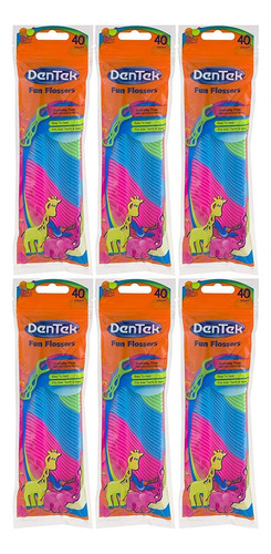 Dentek Kids Fun Flossers | Elimina Alimentos Y Placas, 40 Un