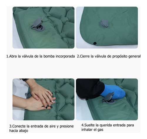 Colchoneta de acampada doble, ultraligera, portátil, automática, inflable, con almohada, para hasta 200 kg, 190 x 120 x 5 cm