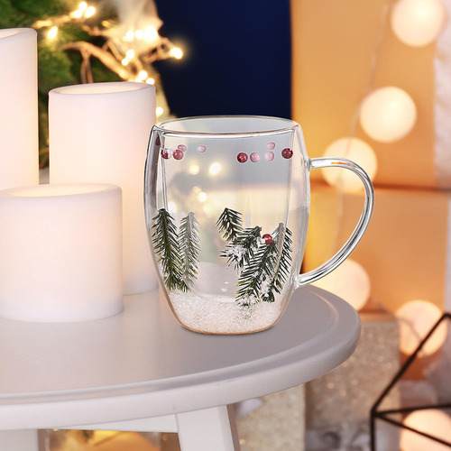 Ya Tazas De Café De Cristal Navideñas Y Tazas De Espresso