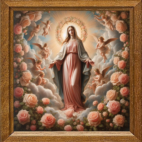 Cuadro De Arte Digital Virgen María V4 50x50 Pieza Única