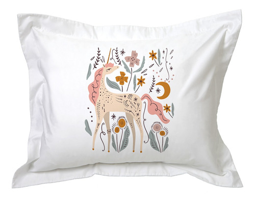 Funda De Almohada Unicornio - Tuyo Print - 100% Algodón