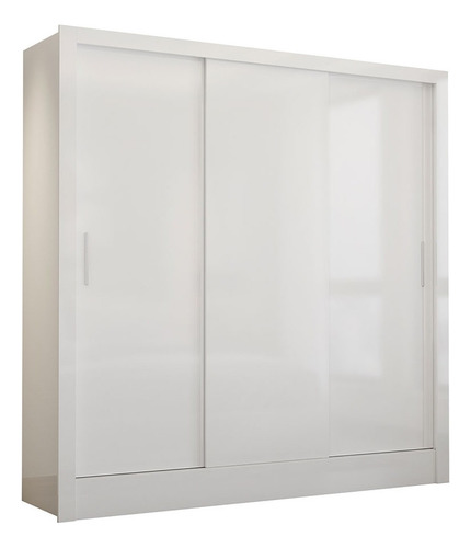 Guarda Roupa Casal Fortaleza 3 Portas Carioca Móveis Cor Branco