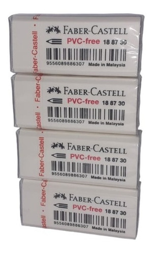 Pack X 4 Gomas De Borrar Faber Castell Blanca Pvc Free