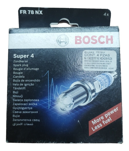 Kit Bujias Bosch Fr78nx Para Nissan/ Toyota/ Peugeot