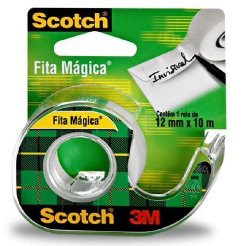 Kit 12 Fita Mágica Scotch 12mmx10m 810 Com Disp 3m Original