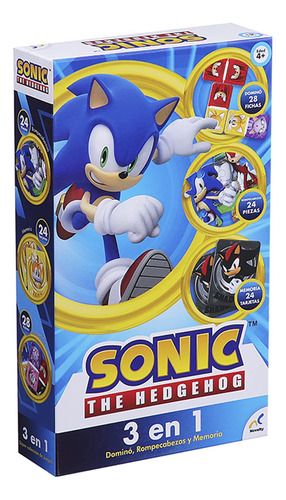 Novelty Corp - Set De Juegos 3 En 1 Para Niños, Sonic, Juego