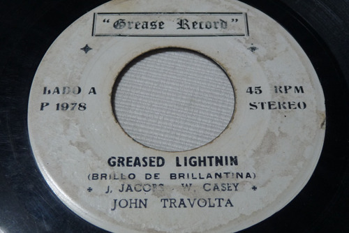 Jch- John Travolta Grease Lightnin Rock 45 Rpm