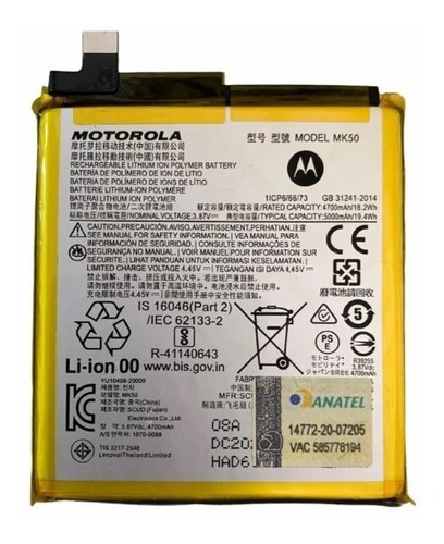 Bateira Motorola Moto G 5g Xt2113-3 Mk50 Original C/garantia