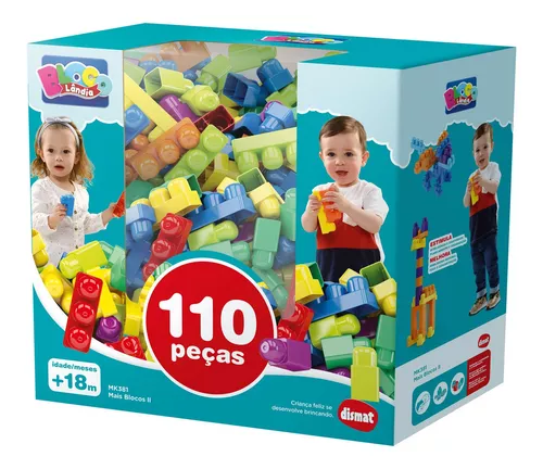 Blocos De Montar Multi Encaixes Divertidos 100 Peças Educativos - Futura  Brinquedos Educativos