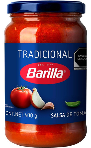 2 Pzas Salsa De Tomate Barilla Tradicional 400 G