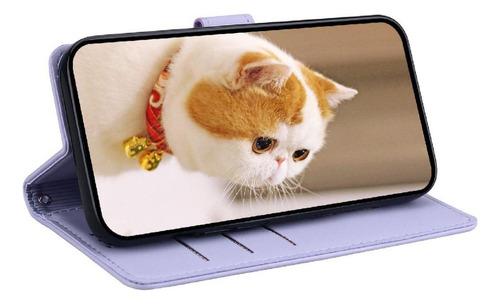 Funda Abatible For Motorola Edge 50 Cartera De Cuero Cat