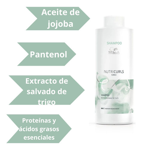Shampoo Wella Nutricurls 1000ml Hidratación Nutrición
