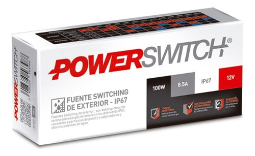 Fuente Switching Exterior 100w 12v 8.5a Ip67