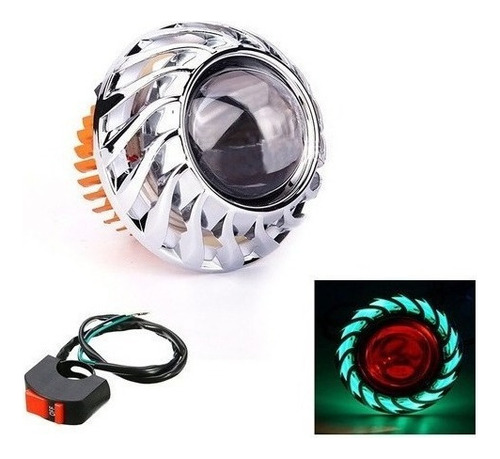 2024 Motocicleta Led Faro Dual Halo Green Angel Devil Eye