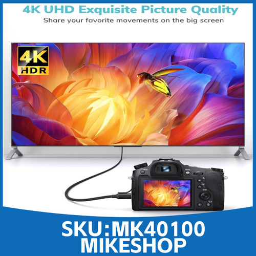 Cable Hdmi A Micro Hdmi 4k 60hz 18gbps Hdr 3d Trenzado 100cm