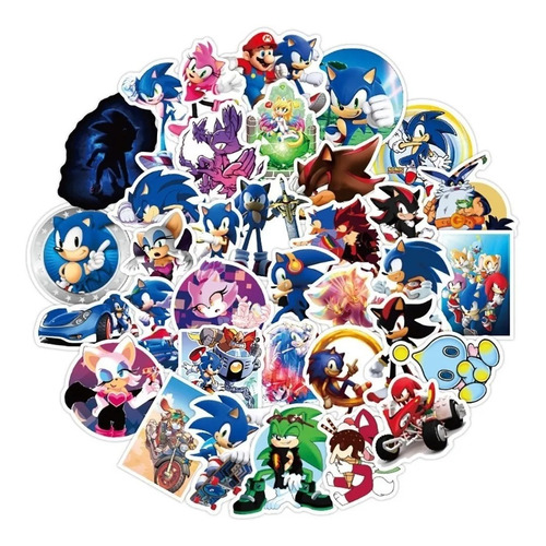 Sonic - Set De 50 Stickers / Calcomanias / Pegatinas